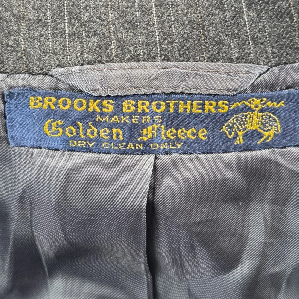 Brooks Brothers Golden Fleece Charcoal Gray Pinstripe‎ Sport Coat USA Men's 42L